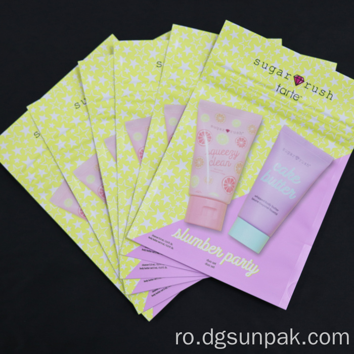 Pungă de plastic reciclabilă pentru produse cosmetice cu imprimare logo